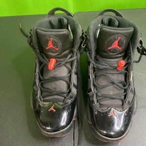 Black and Red Air Jordan Sneakers